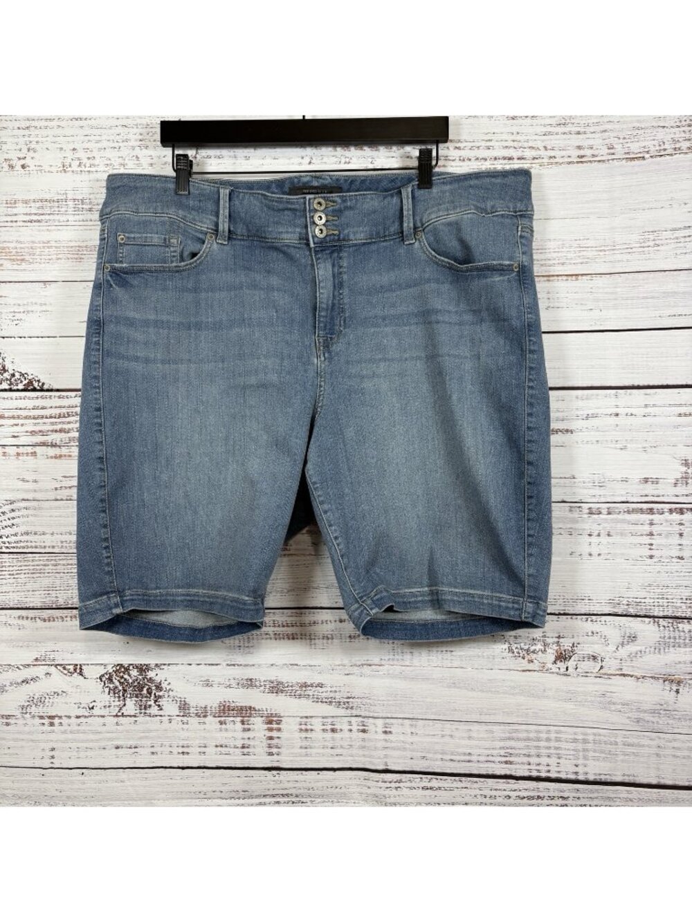 Torrid Light Wash High Rise Bermuda Shorts